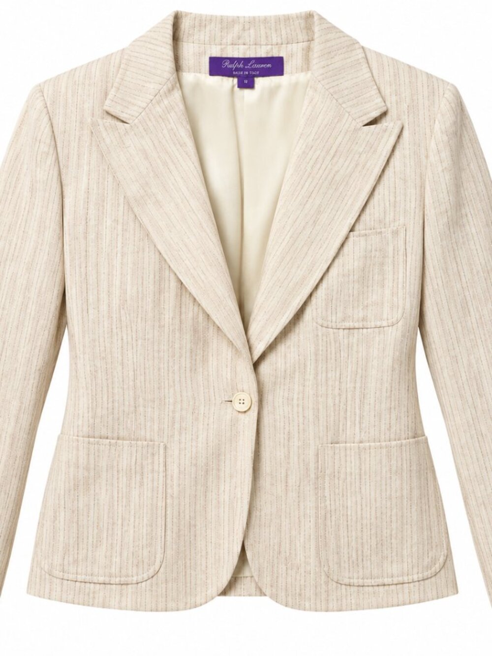 NWT Ralph Lauren Purple Label Women's Silk & Linen Blazer Jacket 12
